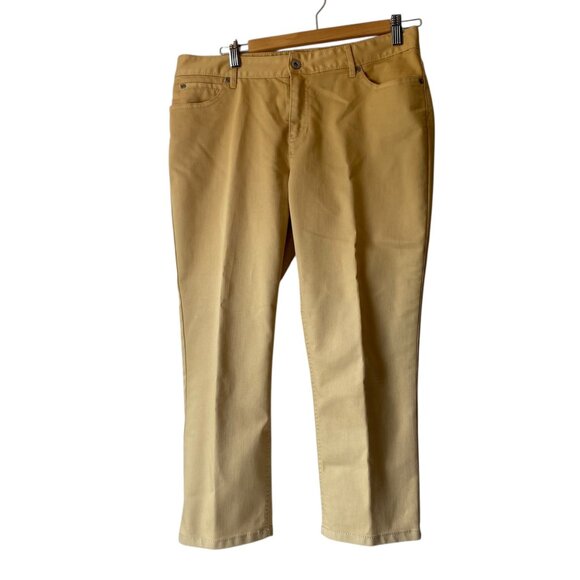 J. Jill Petite Crop Pants Chino Stretch Yellow Cotton Casual Women Size 10P - Picture 1 of 6